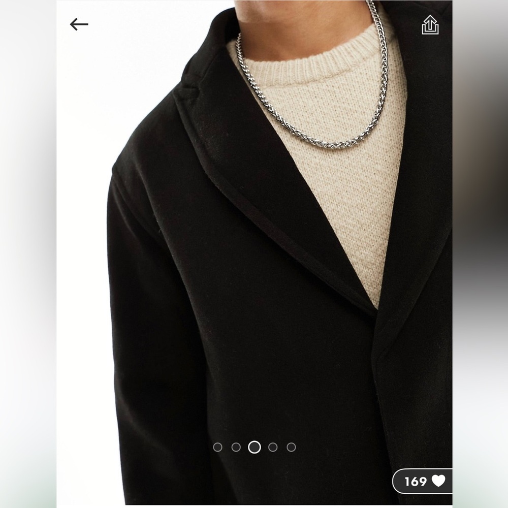 NWT ASOS wool look jacket - Picture 2 of 8